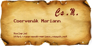 Cservenák Mariann névjegykártya