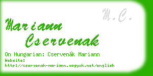 mariann cservenak business card